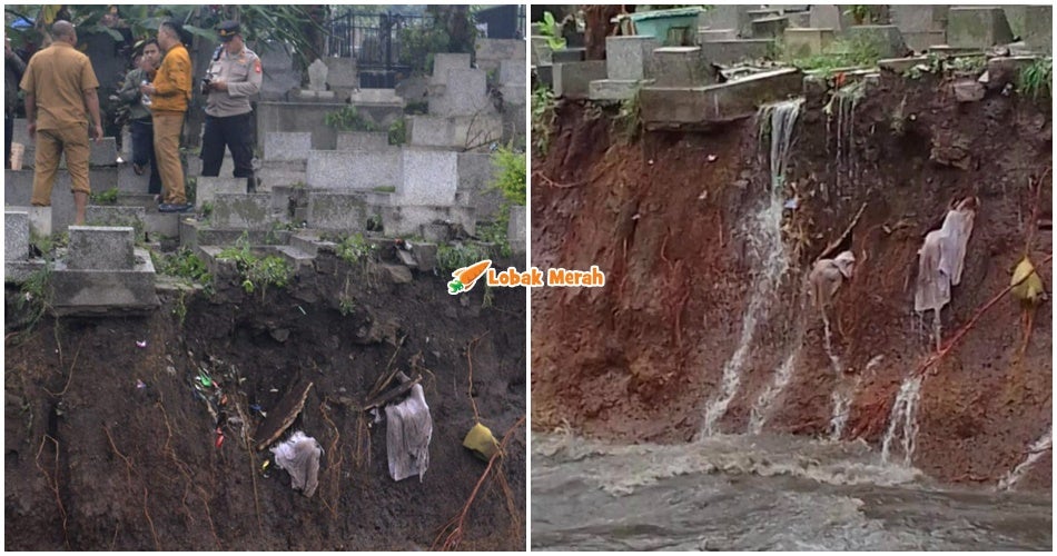 Ngeri Banjir Di Bandung Kain Kafan Dilihat Terjuntai Akibat Tanah