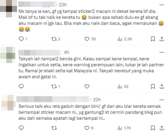 Kalau Dia Nak Curang Curang Juga Wanita Tampal Sticker Dalam