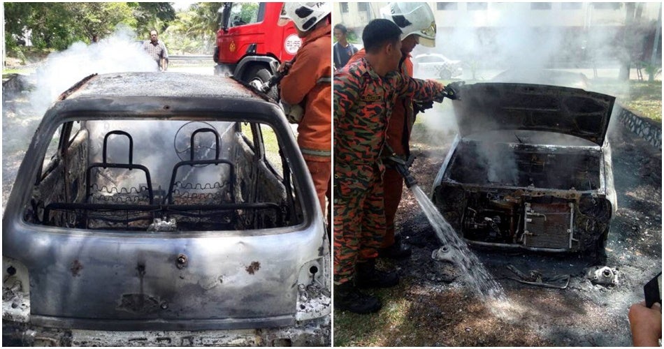 Wanita Bakar Kereta Kancil Tua Suami Sebab Bergaduh Pasal 