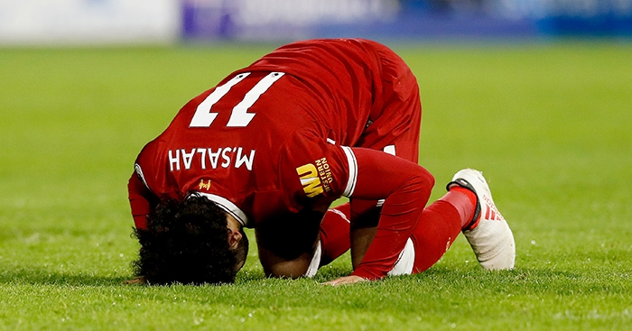 Mohamed Salah praying Liverpool