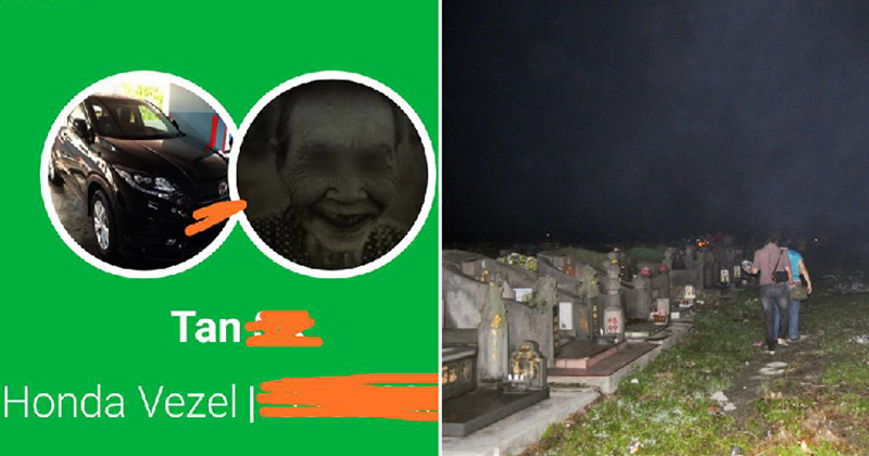grab driver using spooky profile picture purposely brought female passenger through cemetery world of buzz 4
