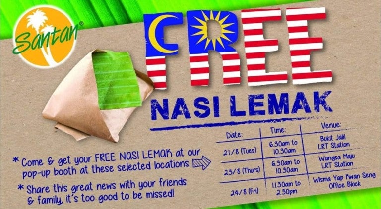 Santan Free Nasi lemak