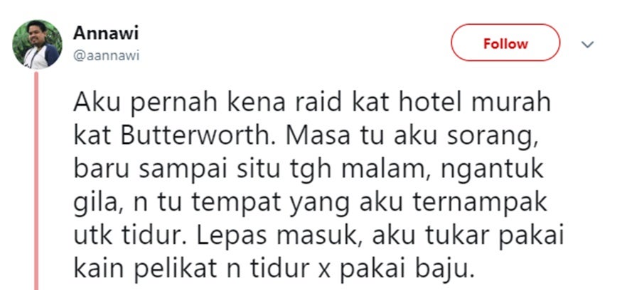 Pernah Kena Raid Kes Khalwat Kat Hotel Butterworth Tapi Lobak Merah