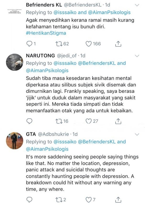 Pendapat Isu Bunuh Diri