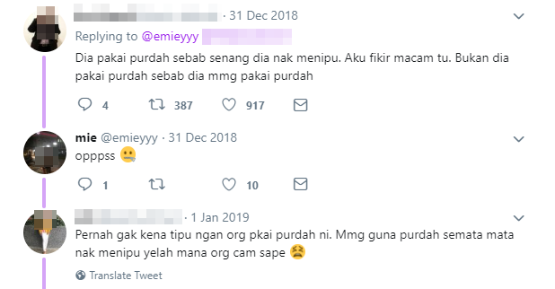 Guna Purdah Semata Mata Nak Menipu