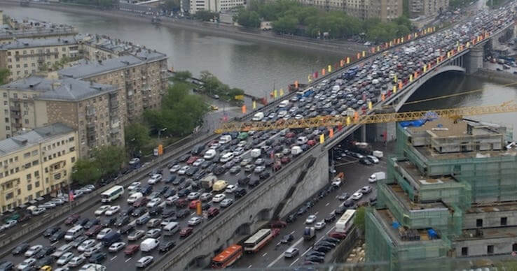 Moscow Russia Traffic Jam 2