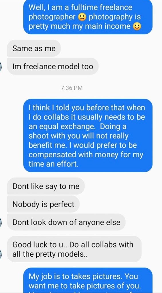 model furious to find out that she has to pay professional photographer to take her photo world of buzz 2