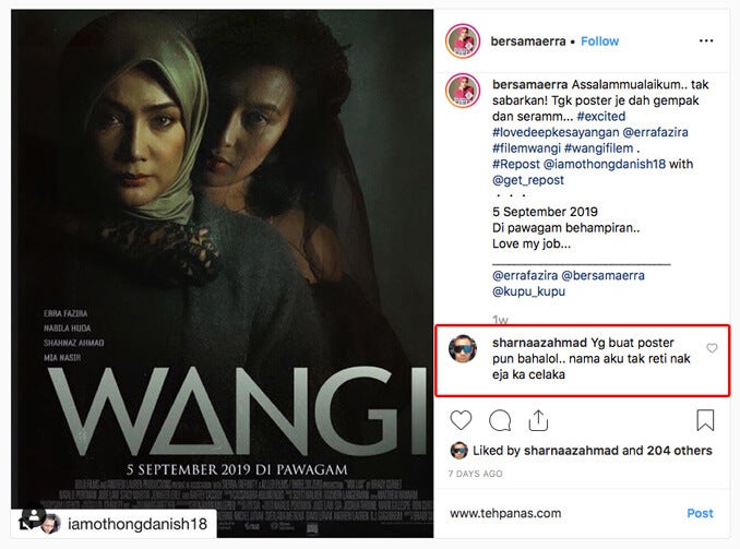 Sharnaaz Ahmad Kecam Kukubesi Poster Wangi Di Instagram Tehpanas