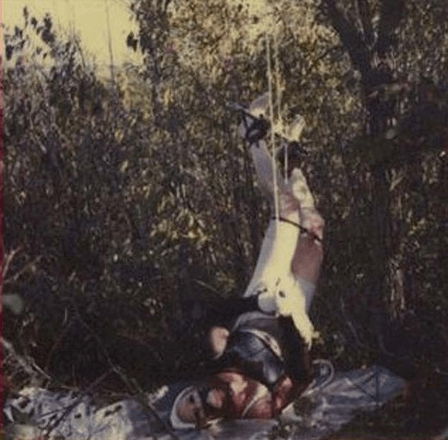 btk killer upside down from tree