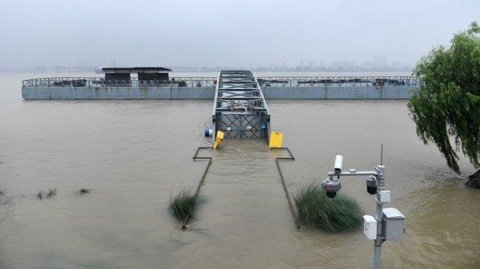 Luapan Air Sungai Yangtze Di Nanjing China