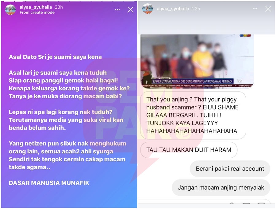 datin alyaa macau scammer