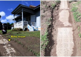 batu nisan depan rumah