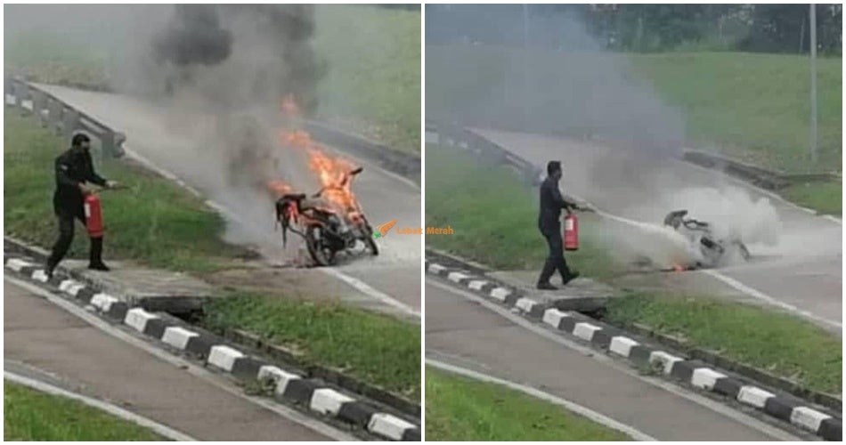 motosikal terbakar