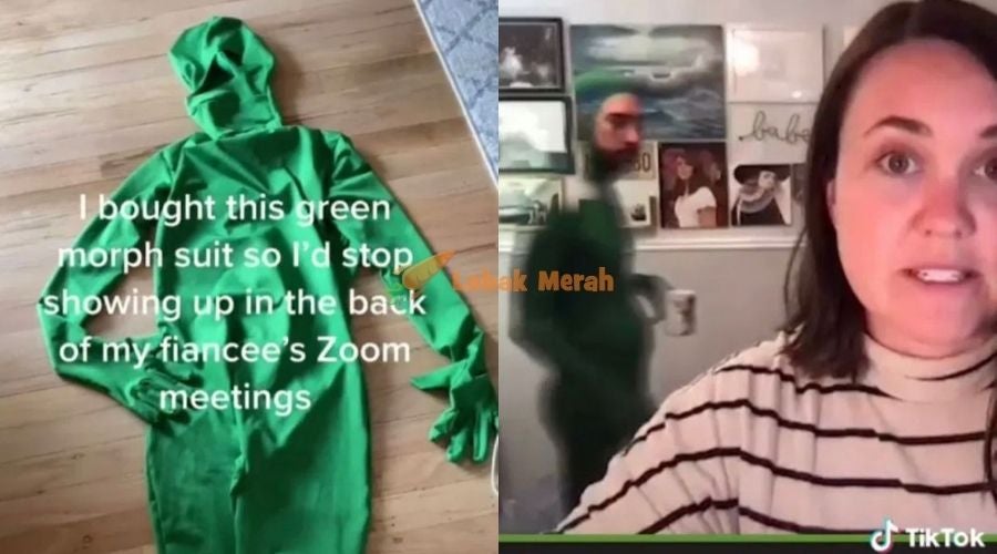 Tak Nak Kacau Tunang Zoom Meeting Lelaki Sanggup Beli Morph Suit Hijau Untuk Jadi Halimunan Tapi...
