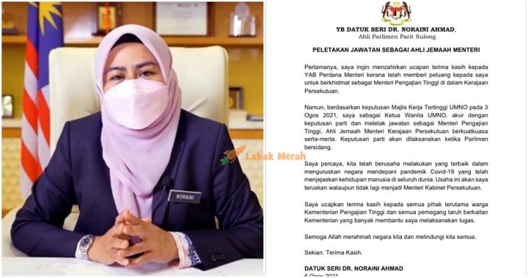 Dr noraini letak jawatan