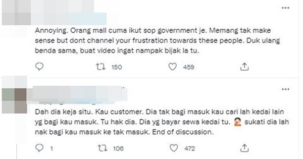 lelaki bengang tak dapat masuk kedai 1 dos vaksin 2