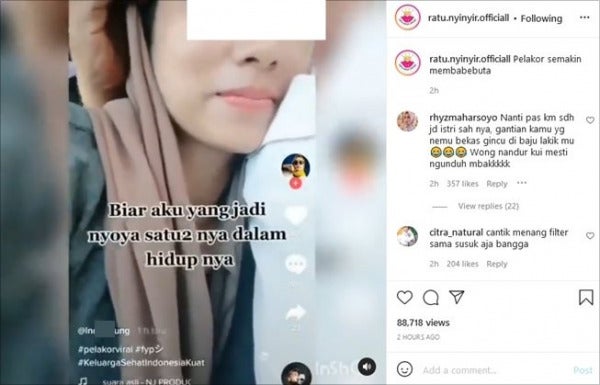 59710 viral pengakuan pelakor sengaja tinggalkan noda lipstik instagramatratunyinyirofficiall e1634437100862