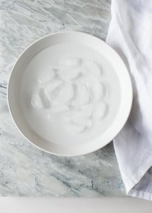 bowl of ice water