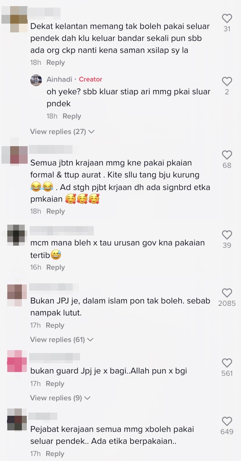 Gov Tak Boleh Pakai Seluar Pendek