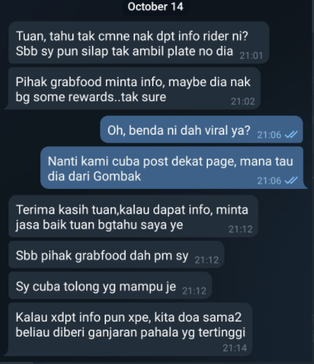 Grab Rider Bantu Orang Oku