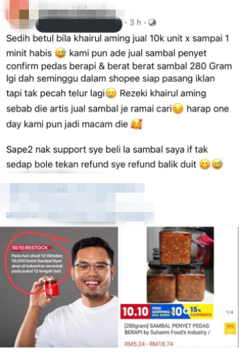 Peniaga Complain Sambal Khairulaming Laku 1