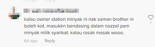 titis minyak dalam nozel 6