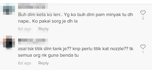 Titis Minyak Dalam Nozel 7