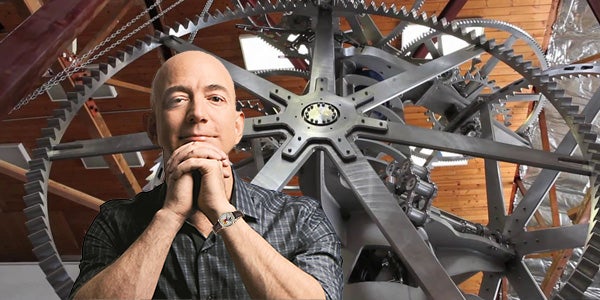 bezos builds mountain clock