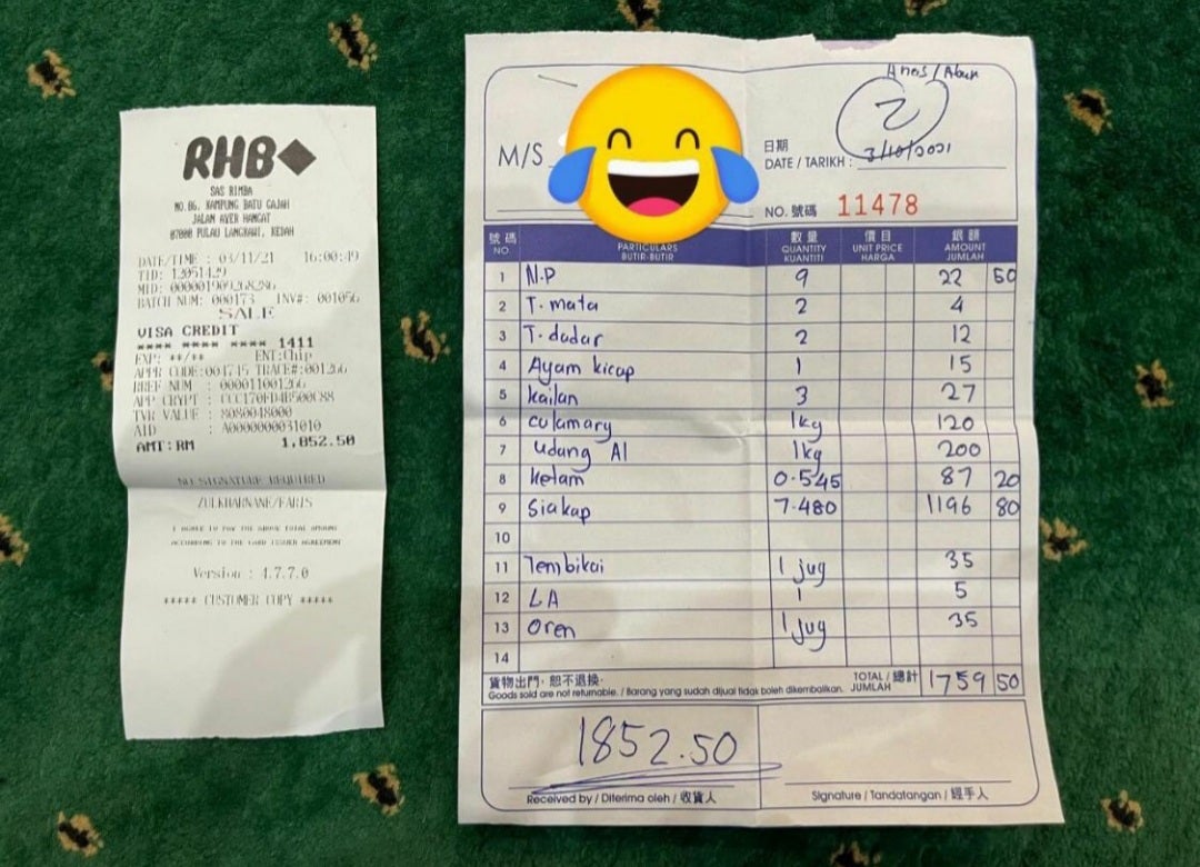 Bil Siakap Rm1000