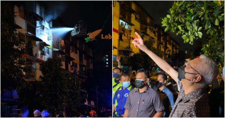 ft flat sri johor cheras terbakar 1