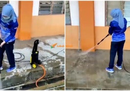 Rina Harun Sembur Waterjet Di Lantai Bersih