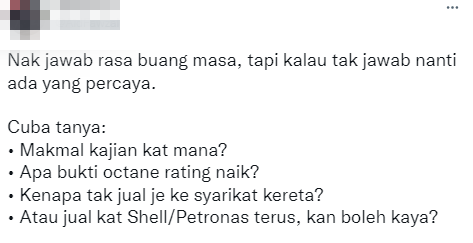 titis cecair dalam petrol