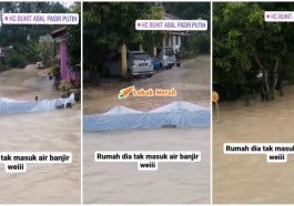 rumah tak masuk air guna beg pasir