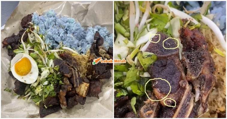 Gadis Terkilan Jumpa Ulat Merayap Dekat Nasi Kerabu