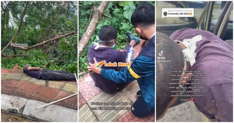 Netizen Respect Lelaki Ni Bantu Stranger Tepi Jalan