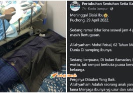 Setia Jaga Ibu Sakit Lelaki Meninggal Dunia Sebelah Katil Ibu