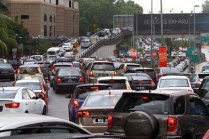 Traffic jam in Kuala Lumpur Malaysia