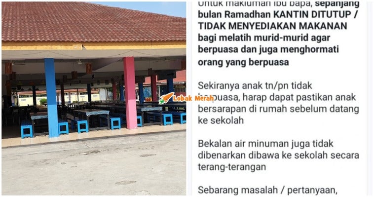 Ft Kantin Sekolah Tutup Masa Puasa