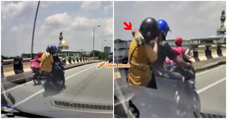 Kena Siku Dengan Suami Atas Motor