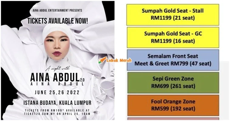 Tiket Konsert Aina Abdul Dikritik Mahal