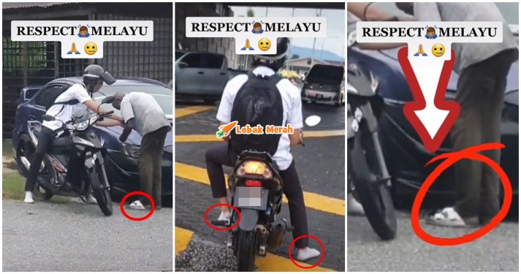 LELAKI BAIK BAGI SELIPAR PADA WARGA EMAS