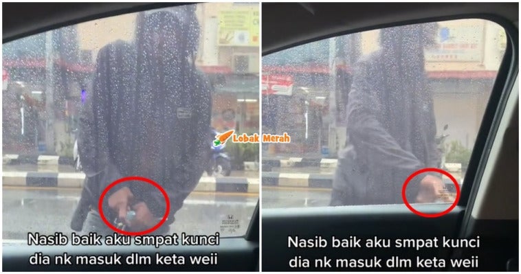 LELAKI CUBA CEROBOH KERETA