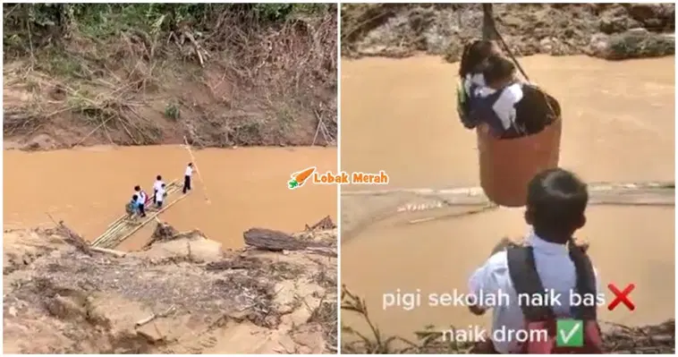 Pelajar Sabah Pergi Sekolah Naik Rakit