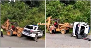 Terbalikkan Kereta Jpj Guna Jengkaut