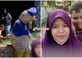 Budak Buli Lelaki Oku Kostum Donald Duck