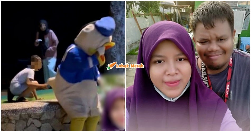 budak buli lelaki oku kostum donald duck