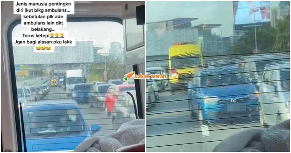 ft myvi kena apit 2 ambulans