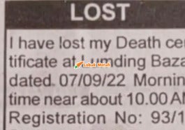 Ft Lelaki Iklan Sijil Kematian Sendiri Hilang