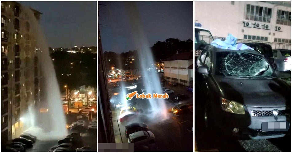 Tangki Air Pecah Di Taman Mas