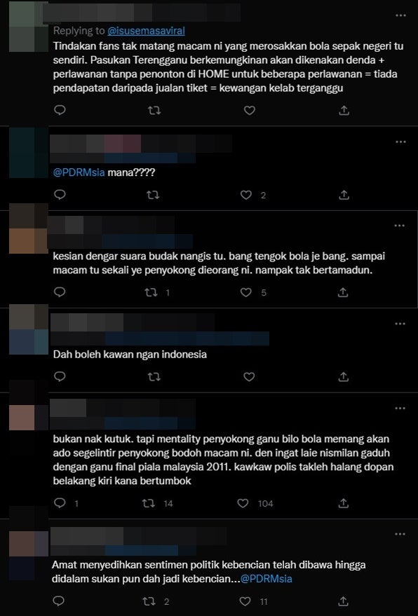 fans gaduh bola tganu slangor